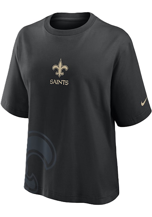 Nike New Orleans Saints Womens BLACK Essential Boxy T-Shirt