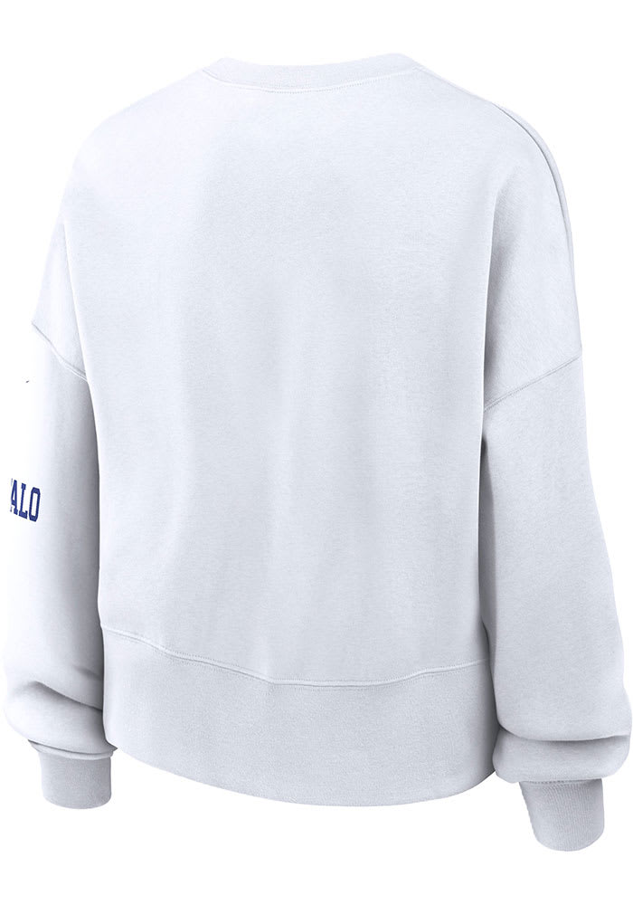 Buffalo Bills Nike Crew Sweatshirt Womens White Oversized