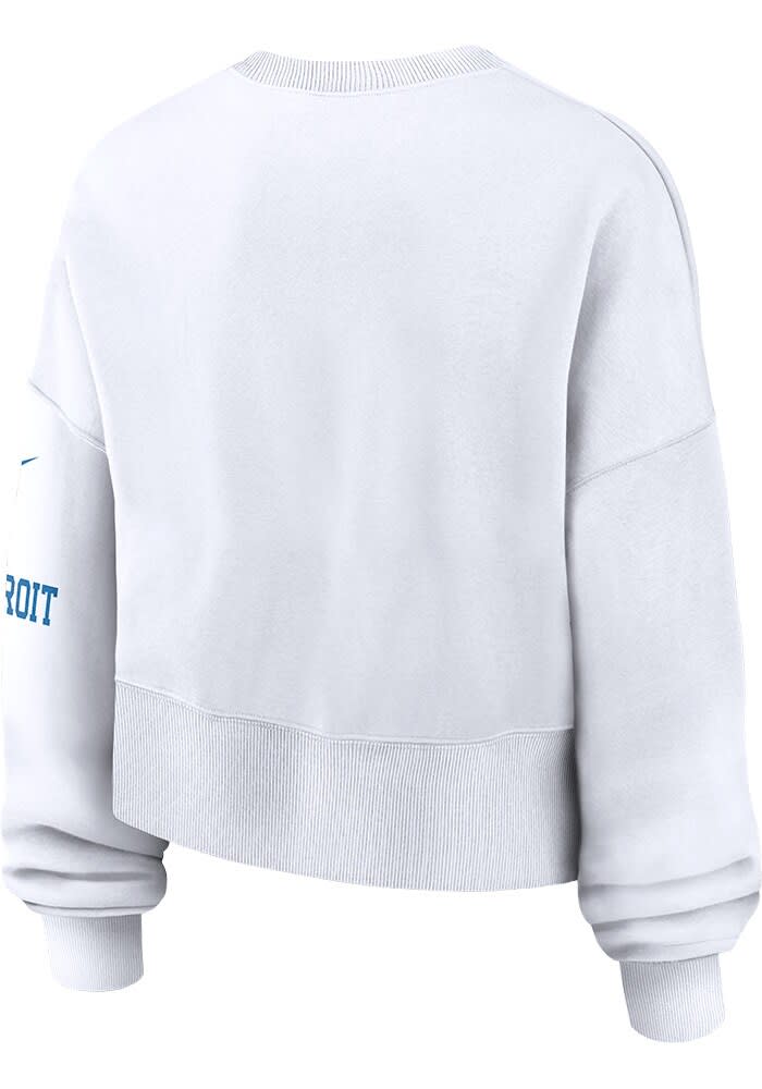 Detroit Lions Nike Crew Sweatshirt Womens White Oversized