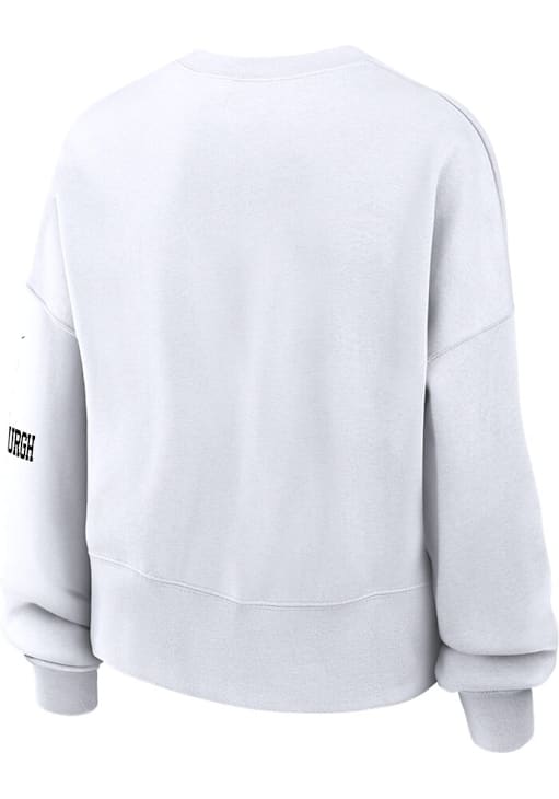 Nike Pittsburgh Steelers Womens White Oversized Primetime Crew Sweatshirt