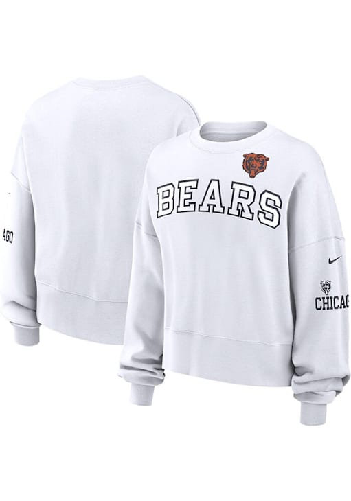 Chicago Bears Nike Crew Sweatshirt Womens White Oversized