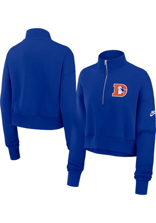 Nike Denver Broncos Womens Blue Rewind Pheonix Qtr Zip