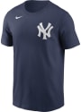 New York Yankees Nike Wordmark T Shirt - Navy Blue