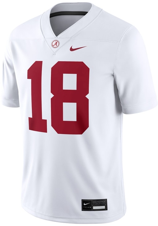 Nike Alabama Crimson Tide White Road Game Football Jersey