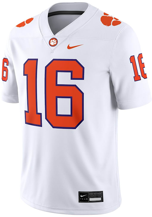 Trevor Lawrence Clemson Tigers WHITE Road Game Jersey 173207139