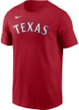 Texas Rangers Nike Wordmark T Shirt - Red
