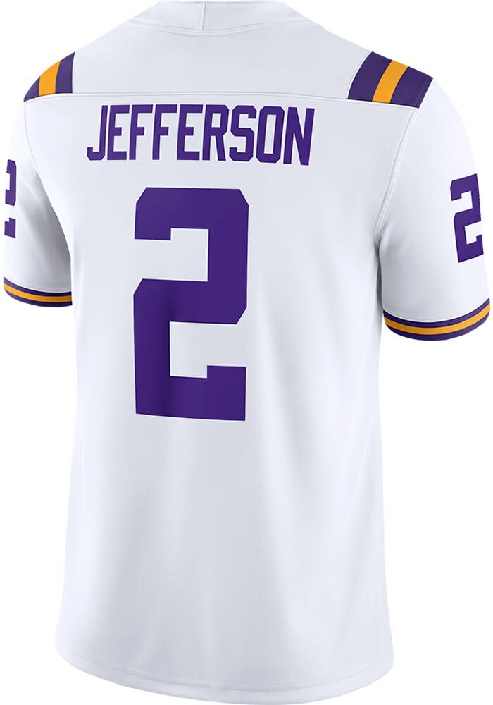 Justin Jefferson LSU Tigers Road Game Jersey - WHITE