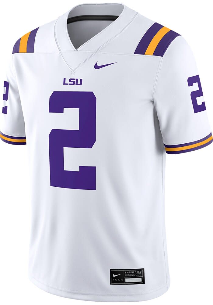 Justin Jefferson LSU Tigers Road Game Jersey - WHITE