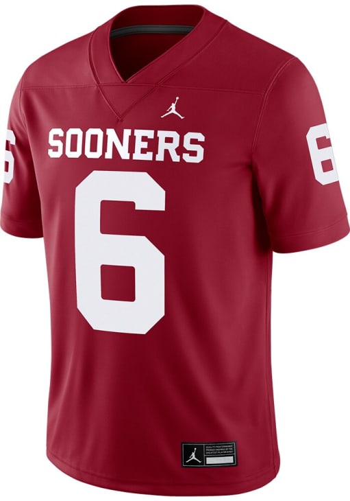 Baker Mayfield  Nike Oklahoma Sooners Crimson Jordan Home Game Football Jersey