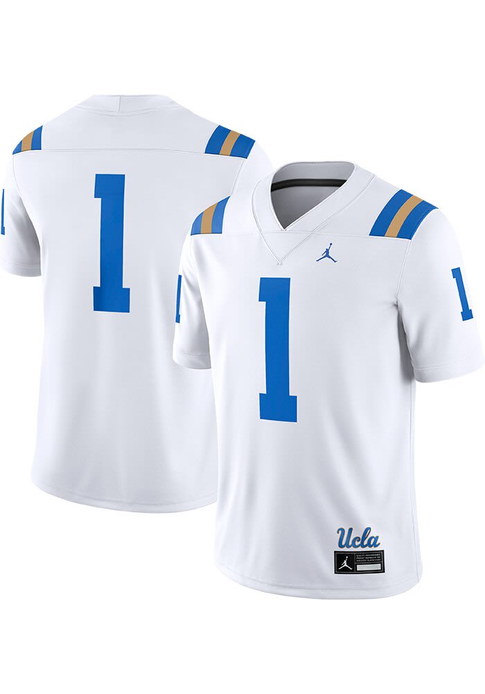 Nike Mens WHITE UCLA Bruins Jordan Road Game Jersey - 173207378
