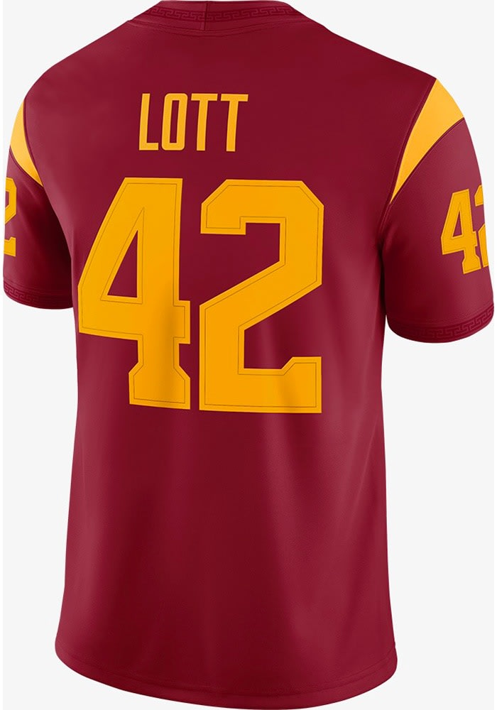 Ronnie Lott Mens CRIMSON USC Trojans Home Game Football Jersey