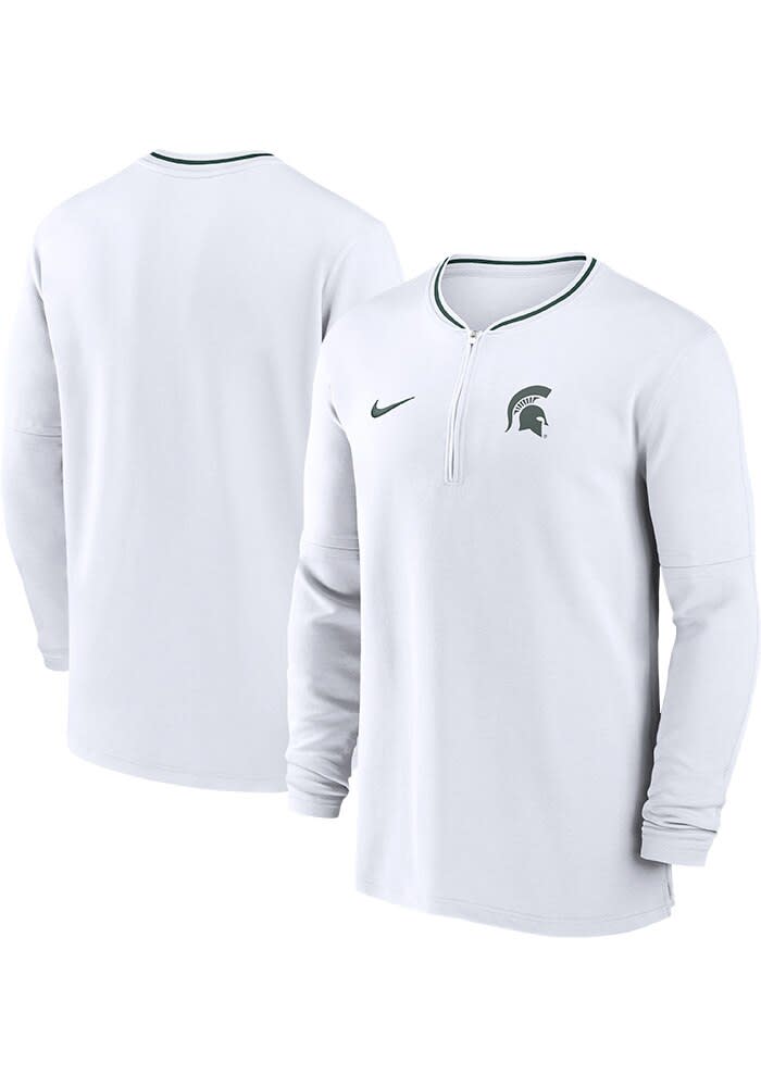 Nike Mens WHITE Michigan State Spartans Sideline Coach Long Sleeve