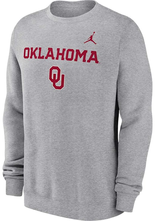 Nike Oklahoma Sooners Mens Dark Grey Heather Jordan Primary Stack