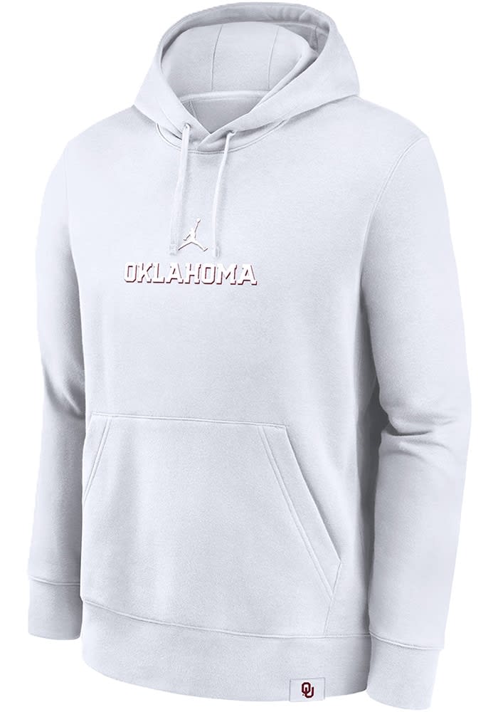 Nike Oklahoma Sooners Mens White Jordan French Terry Club Long Sleeve Hoodie