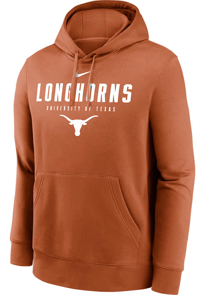 Nike Texas Longhorns Mens Burnt Orange Dynamic Mascot Long Sleeve Hoodie