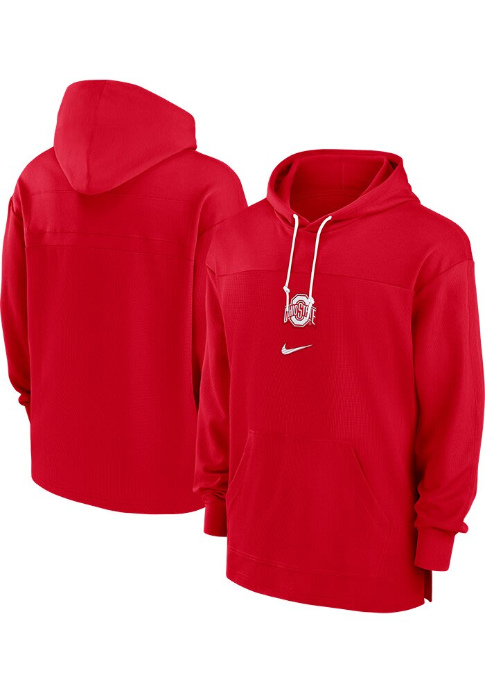 Nike Mens Red Ohio State Buckeyes Sideline Jersey Hoodie