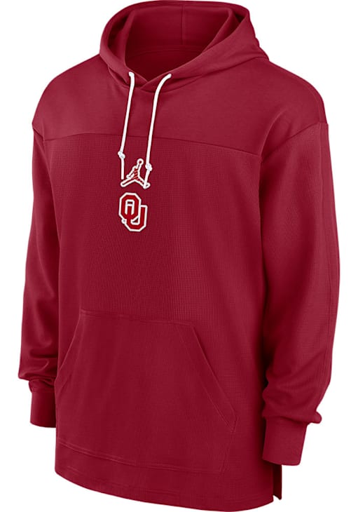 Oklahoma Sooners Mens Nike CRIMSON Sideline Jersey Jordan Hood