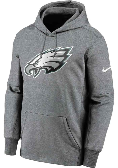 Philadelphia Eagles Nike Grey Prime Logo Therma Hood