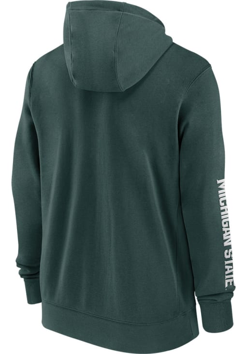 Nike Michigan State Spartans Mens Green Team Issue Club Long Sleeve Full Zip Jacket