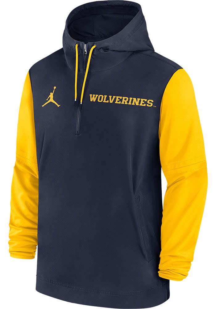 Michigan Wolverines Men s Sideline Pre Game Player Dri FIT Lightweight Hoodie