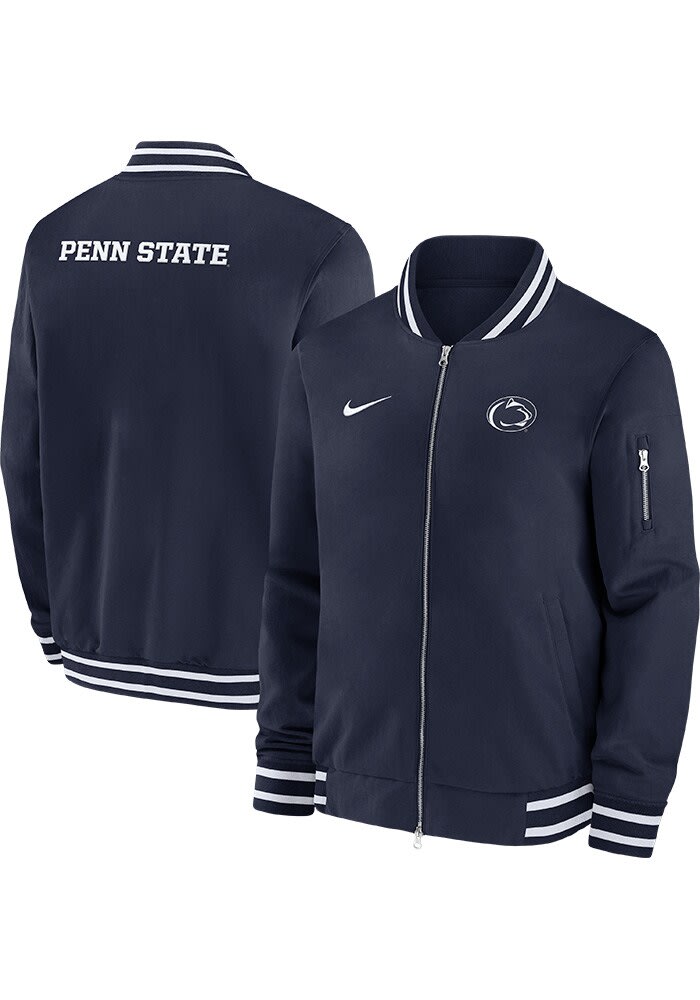 Nike Penn State Lions ダウンジャケット Nike Penn State Nittany Lions Mens NAVY Sideline Bomber
