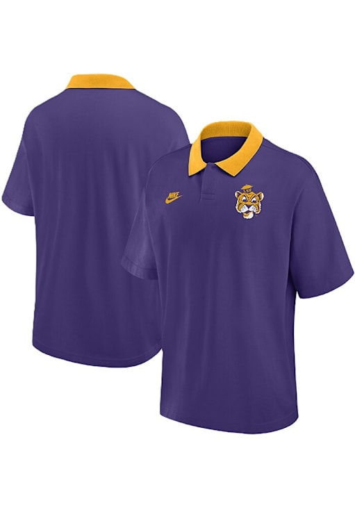 Nike LSU Tigers Mens Legacy Jersey PURPLE Short Sleeve Polo