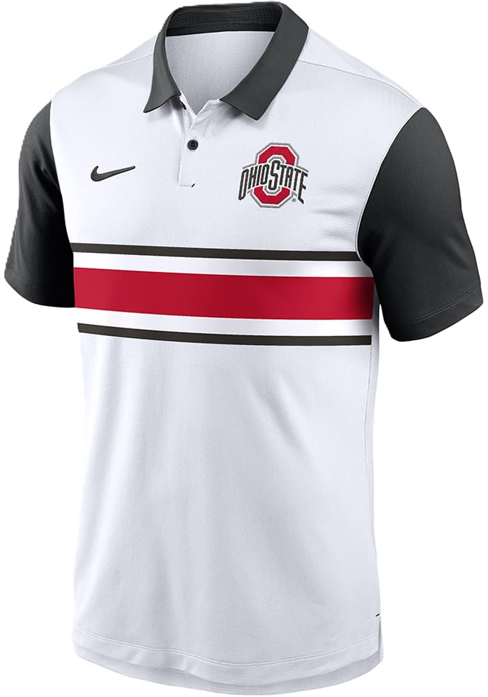 【ほま】Nike ゴルフ ポロシャツ Ohio State Ohio State Buckeyes Primetime Victory Striped Men's Nike Dri