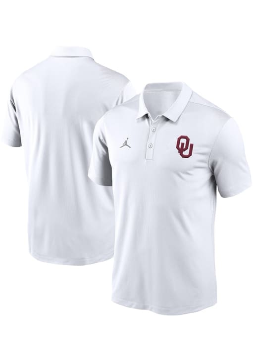 Nike Oklahoma Sooners Mens White Franchise Jordan Short Sleeve Polo