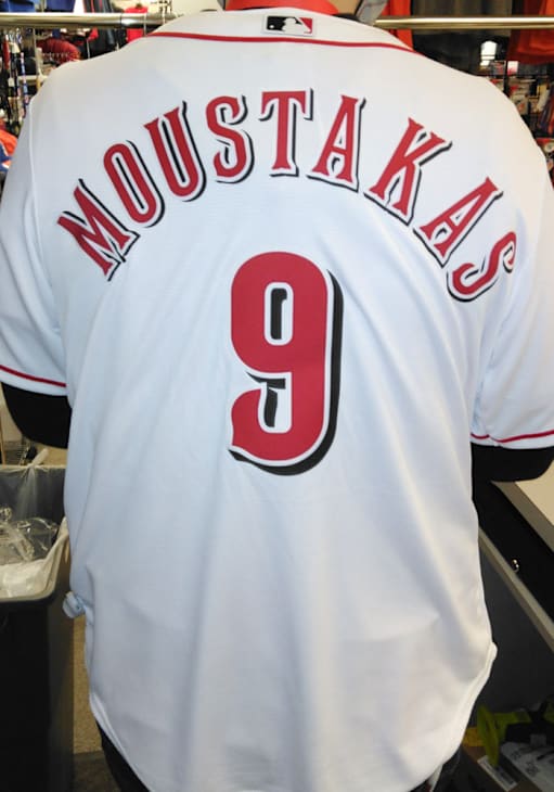 Mike Moustakas Cincinnati Reds Mens Replica WHITE 2020 Home Jersey
