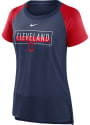Cleveland Indians Womens Nike Raglan T-Shirt - Navy Blue