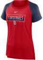St Louis Cardinals Womens Nike Raglan T-Shirt - Red
