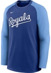 Main image for Nike Kansas City Royals Mens Blue Crew Top Pregame Long Sleeve Sweatshirt