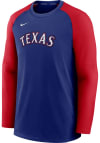 Main image for Nike Texas Rangers Mens Blue Crew Top Pregame Long Sleeve Sweatshirt