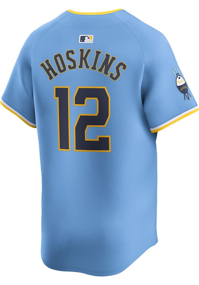 Rhys Hoskins Milwaukee Brewers Mens LIGHT BLUE City Connect 2024