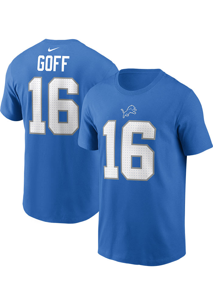 Jared Goff Detroit Lions BLUE Home Short Sleeve Player T Shirt