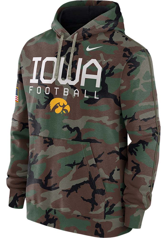 Nike Men s Iowa Hawkeyes Olive Club Fleece Military Appreciation Pullover Hoodie Medium Green