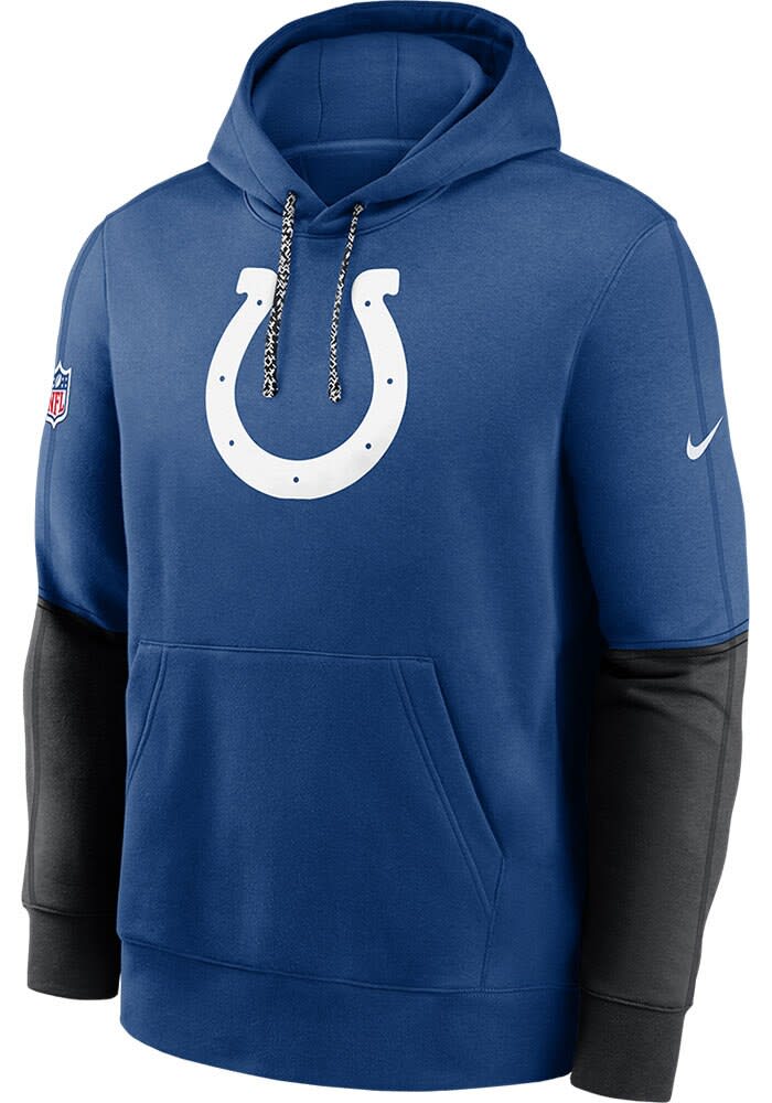 Nike Indianapolis Colts Mens BLUE Sideline Club Design Hoodie