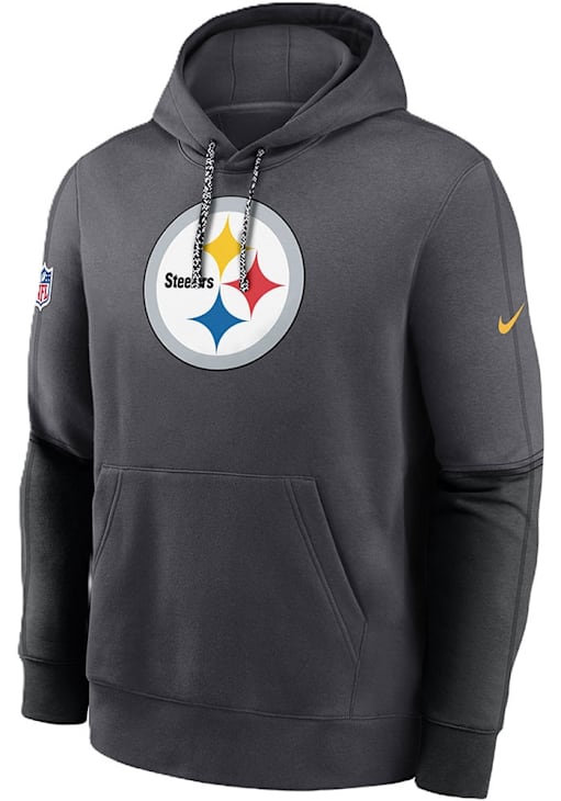 Nike Pittsburgh Steelers Mens ANTHRACITE Sideline Club Hoodie