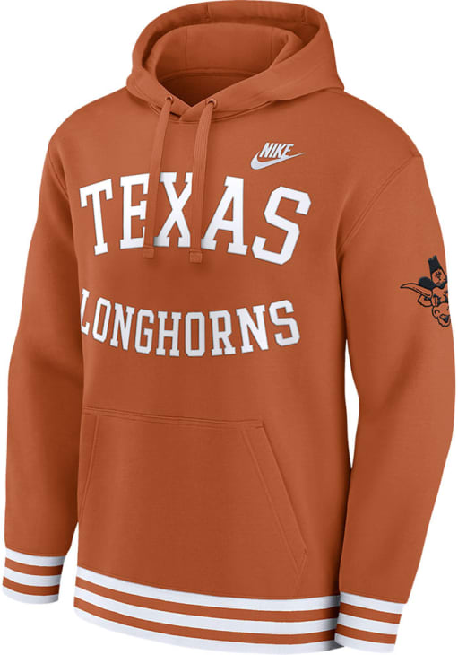 Nike Texas Longhorns Mens Burnt Orange Modern Tradition Retro Long Sleeve Hoodie