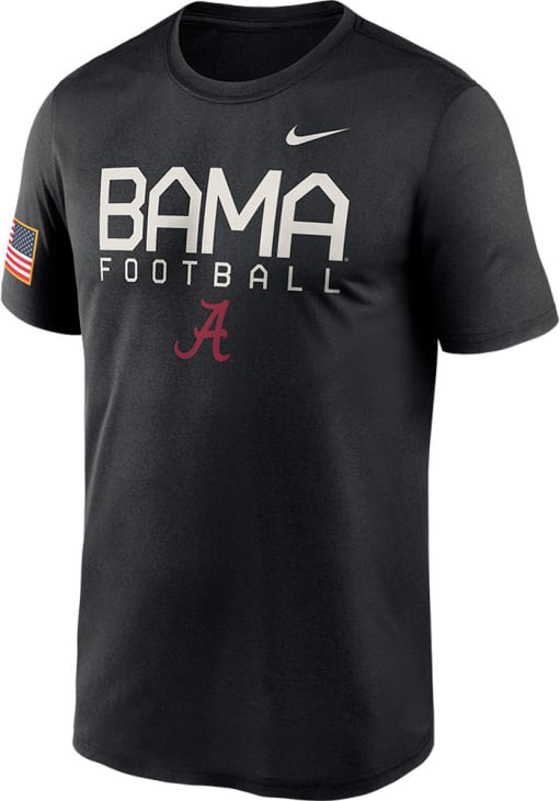 Nike Alabama Crimson Tide Black Military Appreciation Legend Short Sleeve T Shirt