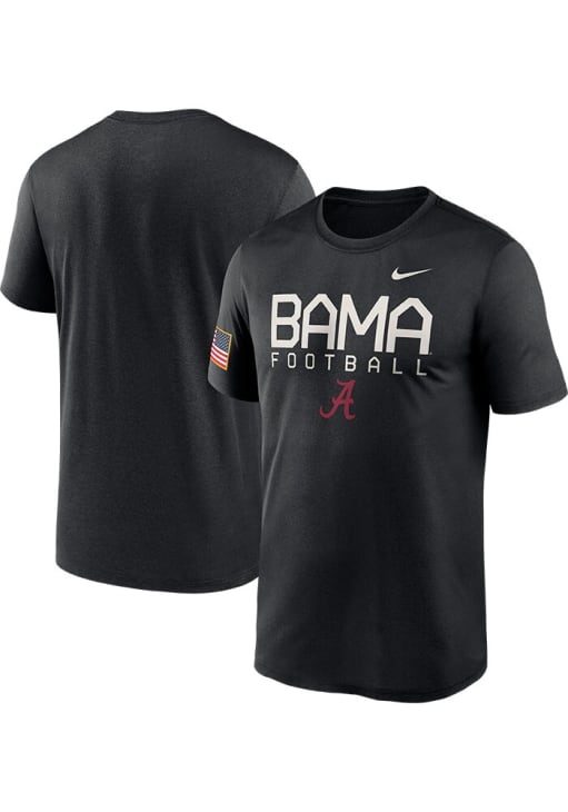 Nike Alabama Crimson Tide Black Military Appreciation Legend Short Sleeve T Shirt