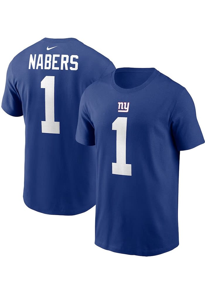 New York Giants Nike Malik Nabers 1 Name Number T Shirt XLarge Royal