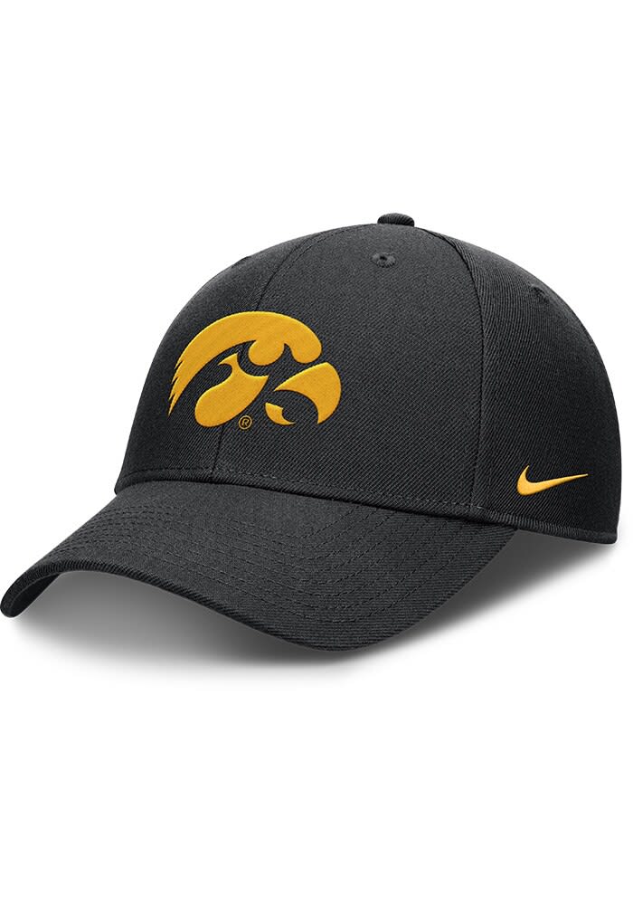 Nike Black Iowa Hawkeyes Dri Fit Club Structured Adjustable Hat