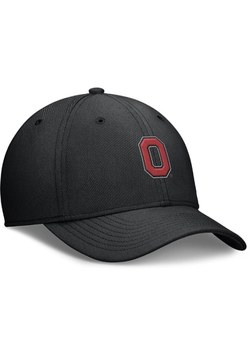 Nike Ohio State Buckeyes Mens Black Nike Rise Structured Swooshflex Cap Flex Hat
