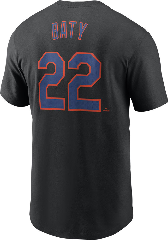 Brett Baty New York Mets BLACK Alt Short Sleeve Player T