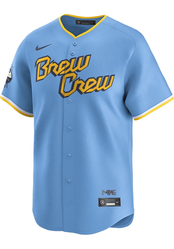 Jackson Chourio Milwaukee Brewers Mens LIGHT BLUE City Connect