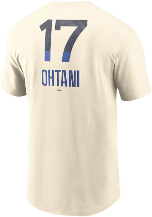 Shohei Ohtani Los Angeles Dodgers Tan Name Number Short Sleeve Player T Shirt