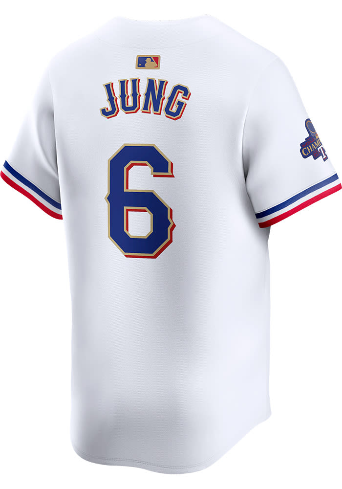 Josh Jung Texas Rangers Mens WHITE 2023 World Series Gold