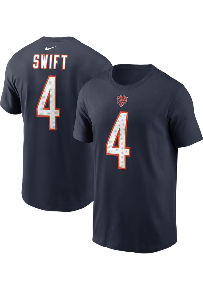 D'Andre Swift Chicago Bears NAVY TC FUSE Short Sleeve Player T