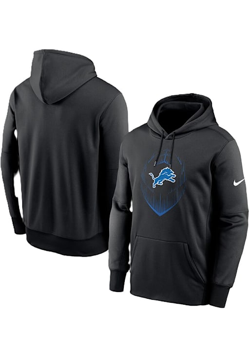 Nike Detroit Lions Mens Black Therma Design Hood